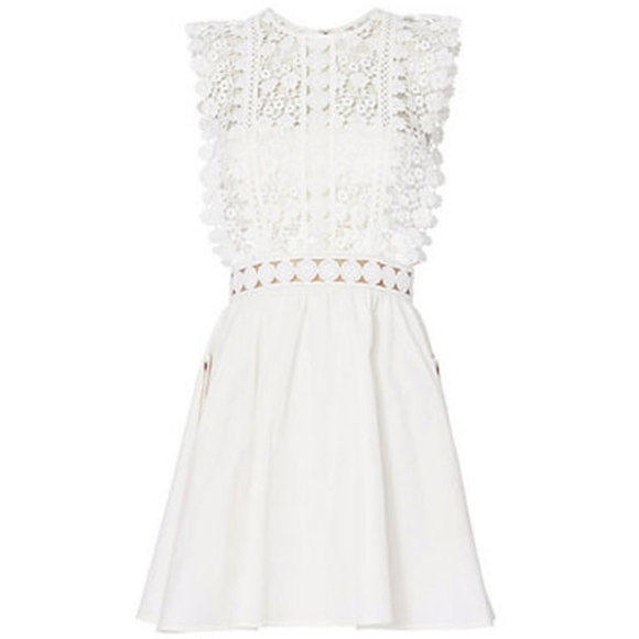 Self Portrait White Lace Mini Dress 10 - Picture 10 of 11